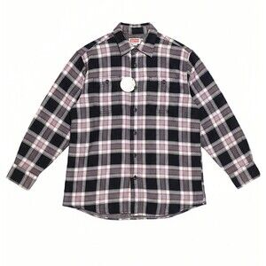 Wrangler Authentics Men’s Size L Sherpa Lined Flannel Jacket Shacket Black